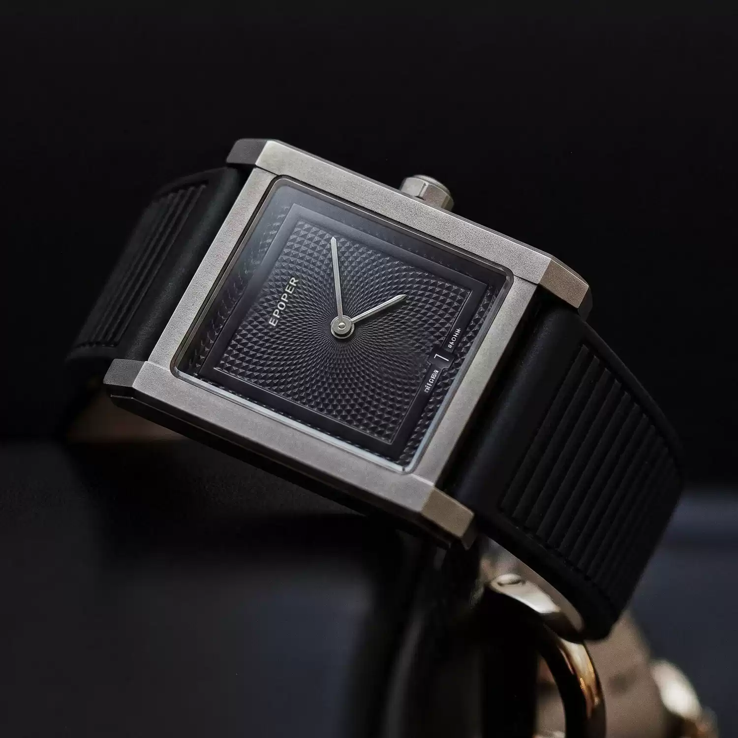 Smartwatch Watches Gift For Men - スクエアダイヤルメンズクォーツウォッチ ミニマリストシリコンラバーストラップ腕時計 ヴィンテージシンプル男性用デイリーカジュアルウォッチ 彼へのギフト