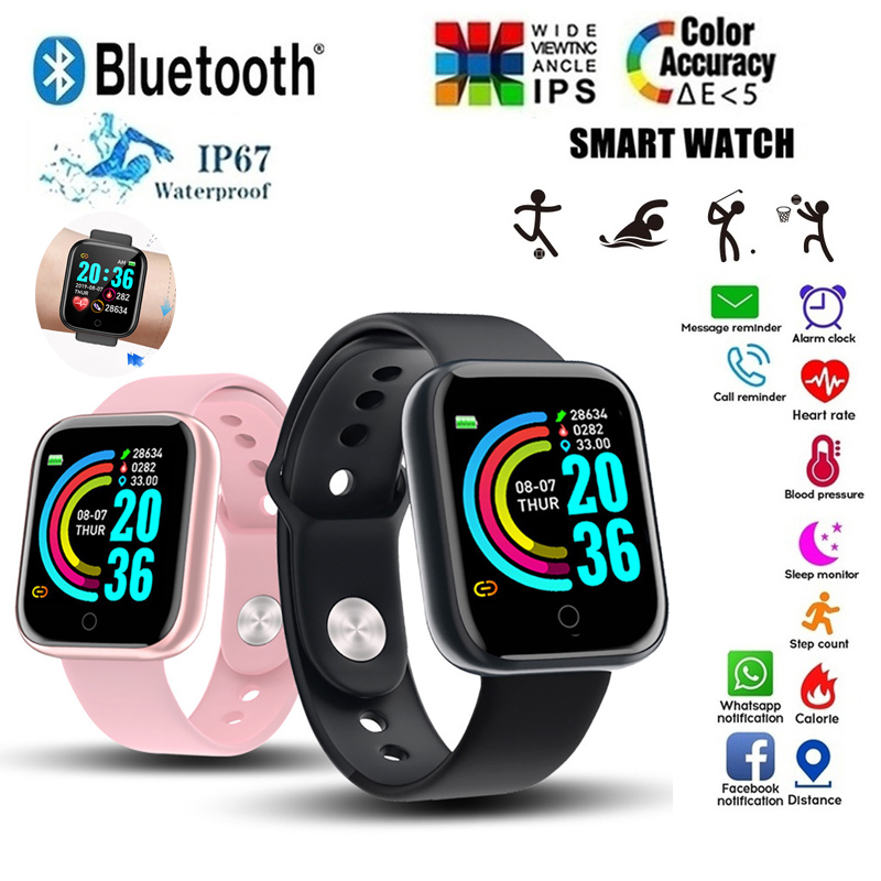 Watch Smart Y68 - 多機能スマートウォッチ男性女性 Bluetooth 接続電話音楽フィットネススポーツブレスレット睡眠モニター Y68 スマートウォッチ