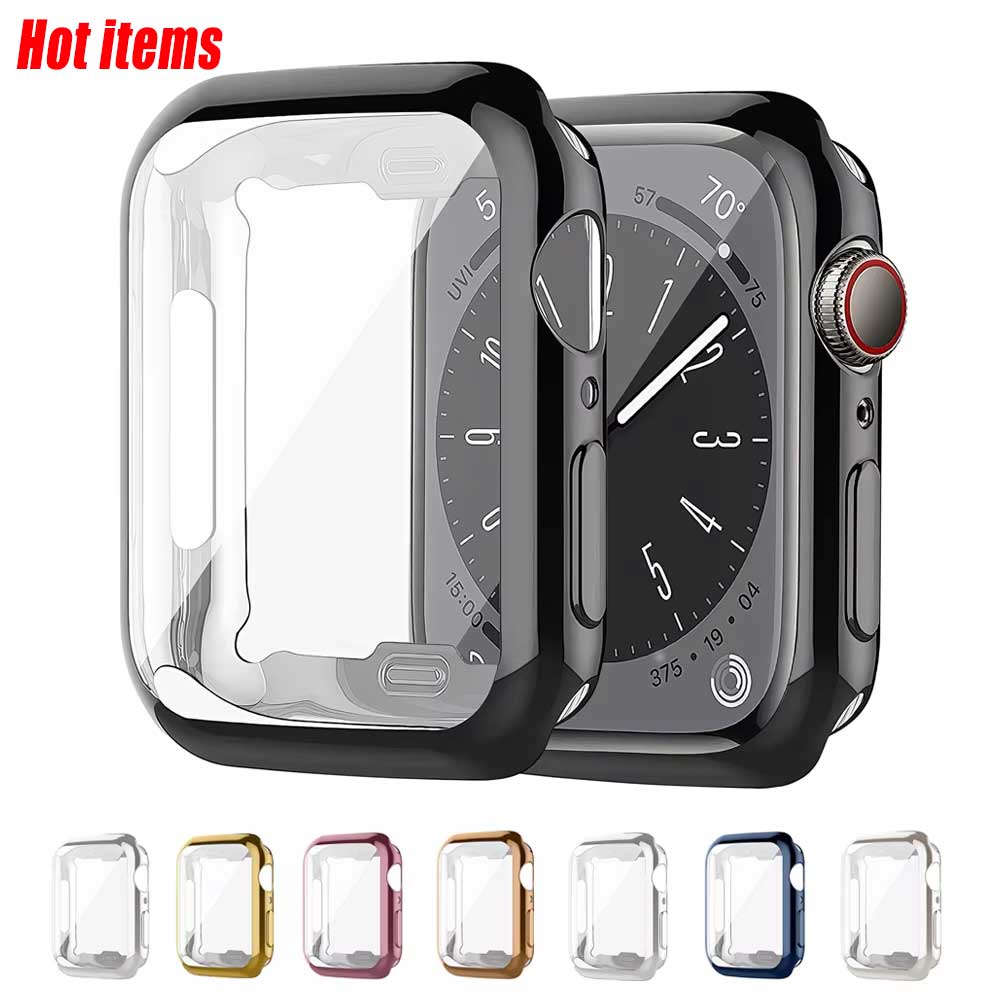 Smartwatch Watches For Girls - Apple Watch用シリコンスクリーンプロテクター,バンパーケース,iwatchシリーズ3、4、5、6、se、7、8、9、44mm、40mm、45mm用バンパー41mm, 42mm, 46mm, 38mm