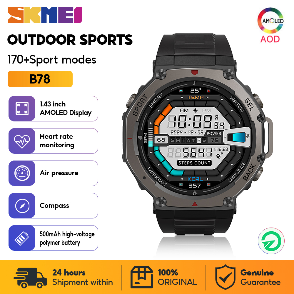 Smartwatch Watches For Girls - SKMEI ミリタリーアウトドアスポーツスマートウォッチ男性女性用 1.43 インチ 500Mah バッテリー