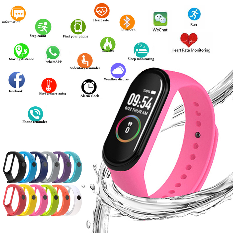 Smartwatch Watches For Women Brands - 女性用m4スマートウォッチ,ledディスプレイ付きスポーツリストバンド,bluetooth,防水,デジタル