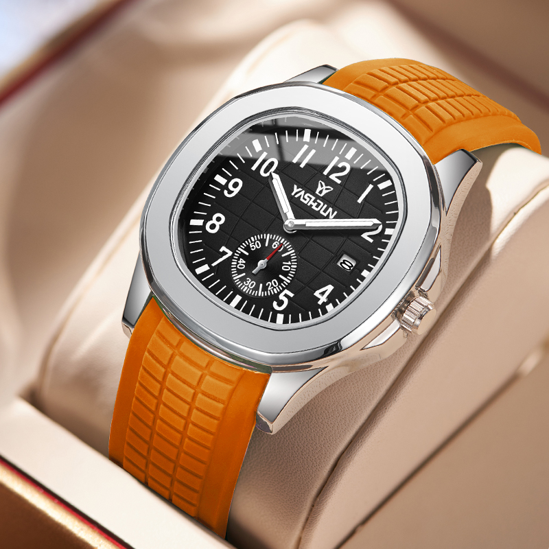 Smartwatch Square Watches For Men - ブランドスポーツメンズ腕時計ビジネス防水男性時計発光シリコンバンド日付スクエアクォーツ男性腕時計リロイ Hombre