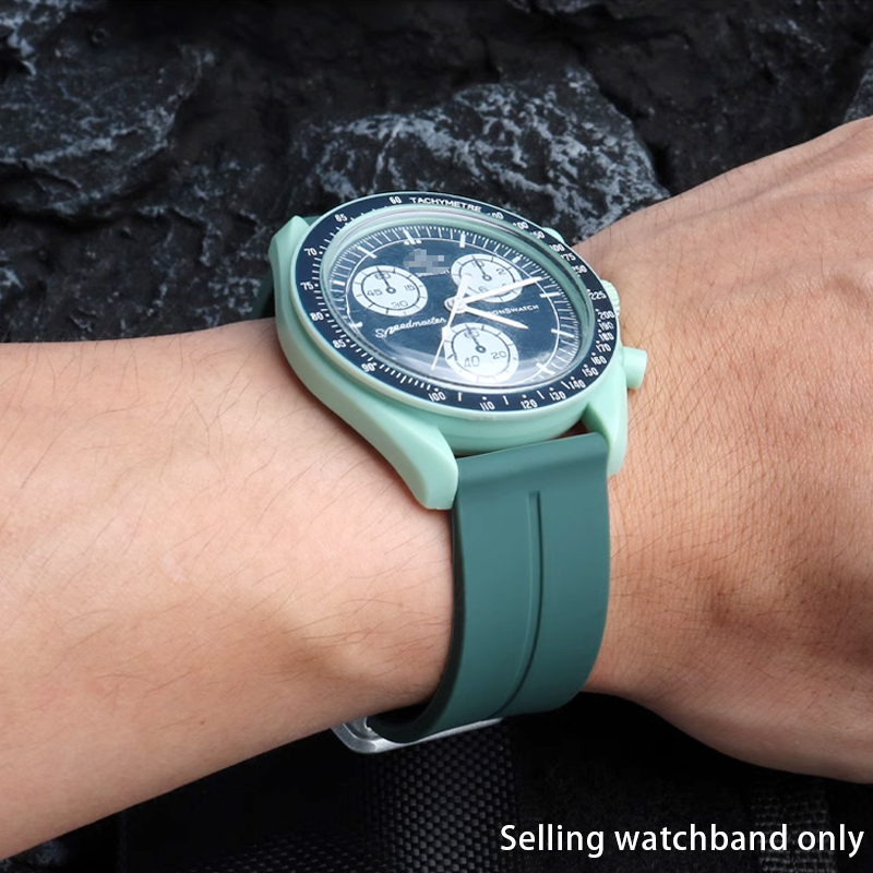 Smartwatch Watches For Women Brands - 男性と女性のためのシリカゲル磁気ブレスレット,黒と月のストラップ,ブランド名,エアロビガックス,swatch,20mmに適しています