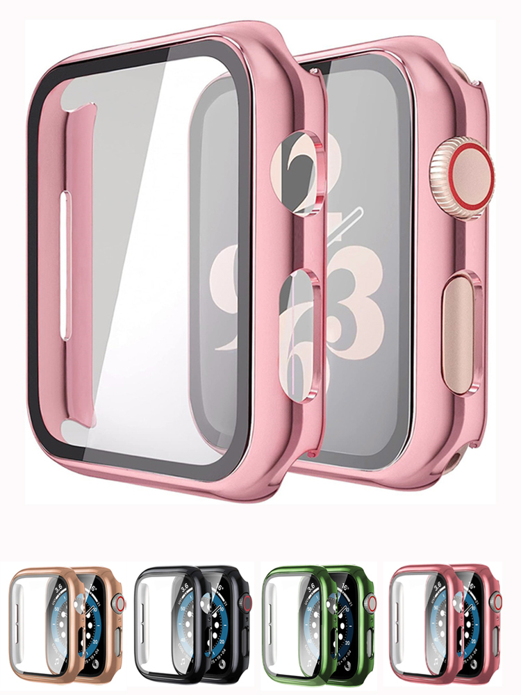 Smartwatch Watches For Girls - Apple Watch用ガラスおよびケース,保護バンパー,iwatchシリーズ9,8,7,6,5,4,se,41mm, 45mm, 44mm 40mm, 42mm,