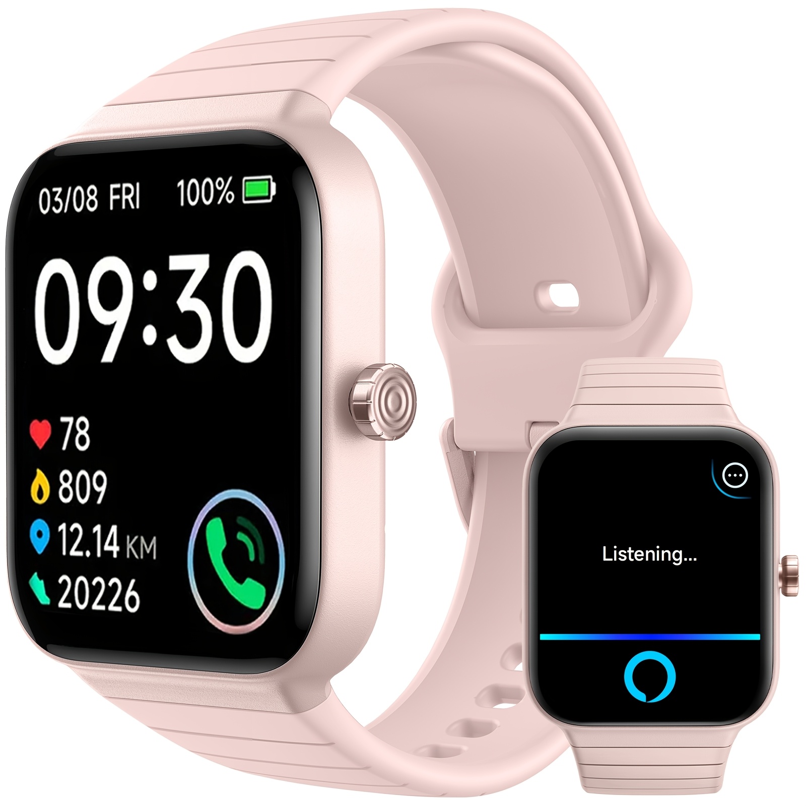 Smartwatch Premium Watches For Women - ウルトラスマートウォッチ、プレミアムでファッショナブルなスマートウェアラブルデバイス、ワイヤレス通話とメッセージリマインダー、105種類以上のスポーツモードと健康トラッキング、1.91インチフルタッチスクリーン、男性女性向け、iPhone Android対応、アウトドアフィットネス活動用