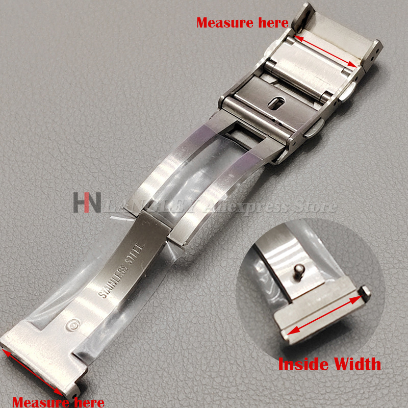 316L ソリッドステンレス鋼バックル 14/16 ミリメー - Replacement Watch Bracelet のレビューと価格