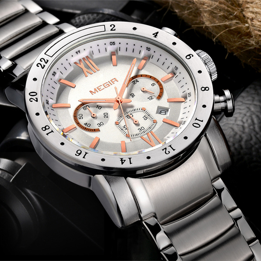 MEGIR ステンレススチール カジュアル腕時計 メンズ 防 - Watches Not Smartwatch のレビューと価格