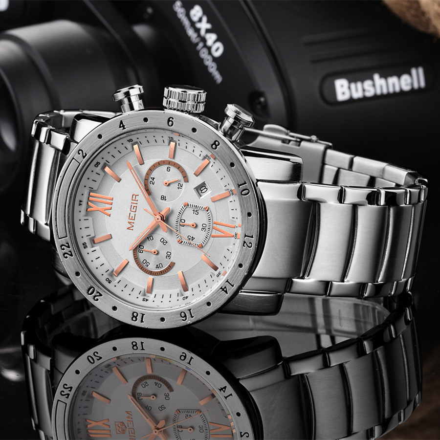 MEGIR ステンレススチール カジュアル腕時計 メンズ 防 - Watches Not Smartwatch のレビューと価格