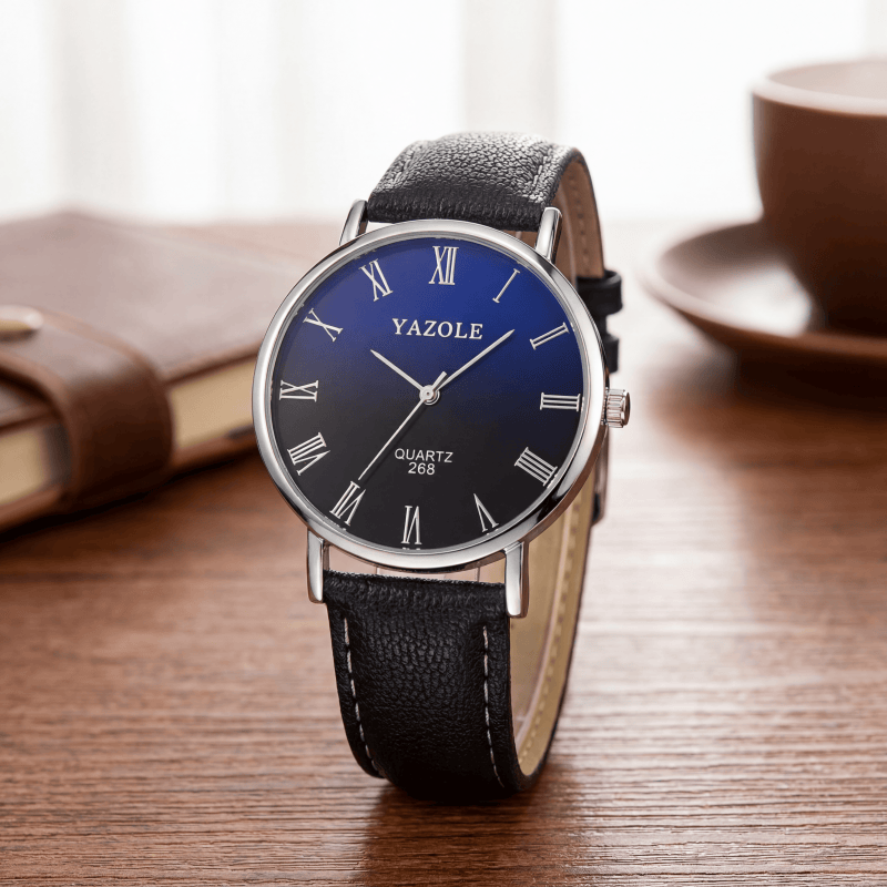 YAZOLE ミニマリストクォーツ時計男性用超薄型ローマ数字 - Smartwatch Watches Gift For Men のレビューと価格