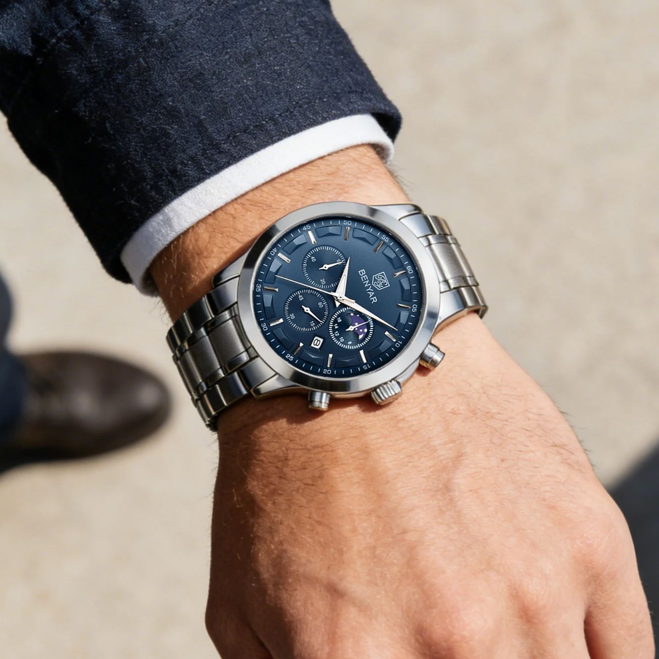 BENYAR メンズ クロノグラフウォッチ、ハードレックス文 - Smartwatch Watches Gift For Men のレビューと価格