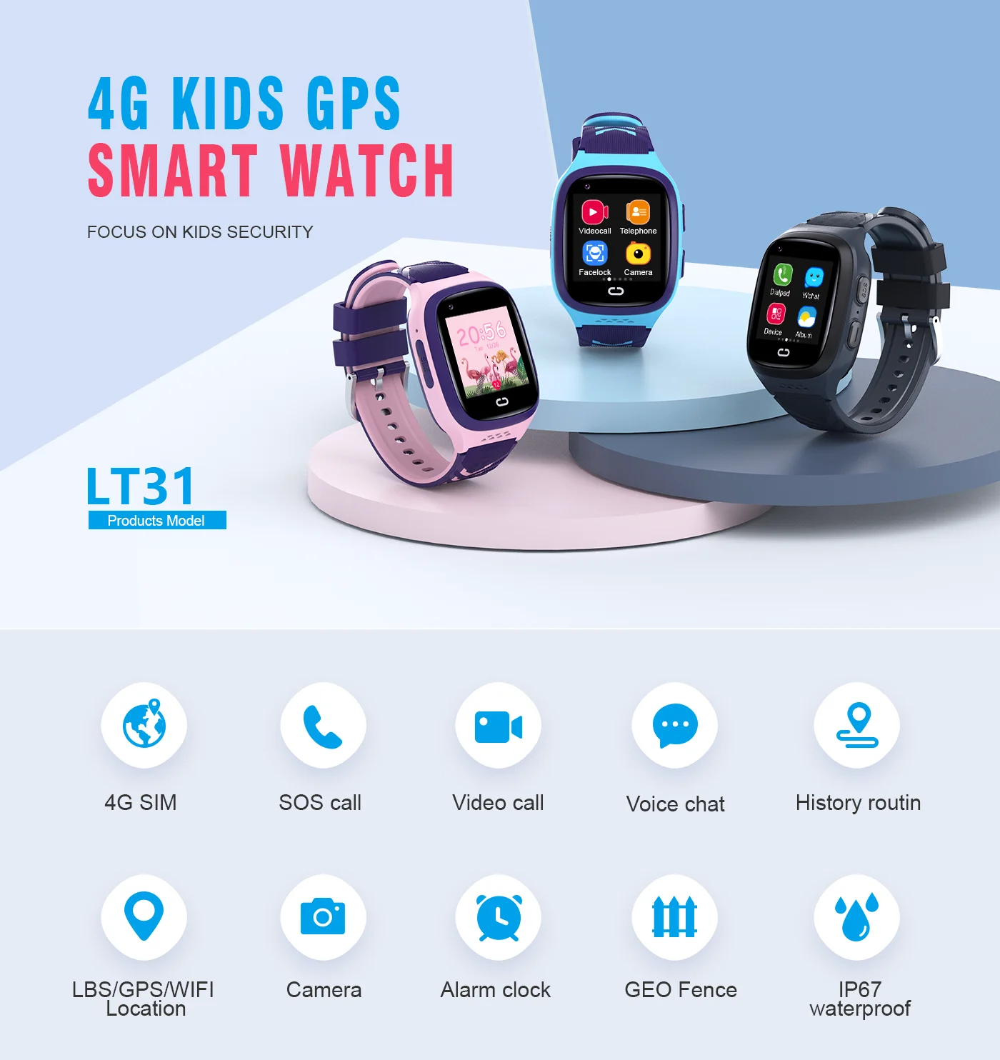 4Gキッズスマートウォッチ SOS防水 WiFi GPSビデ - Smartwatch Watches For Girls のレビューと価格