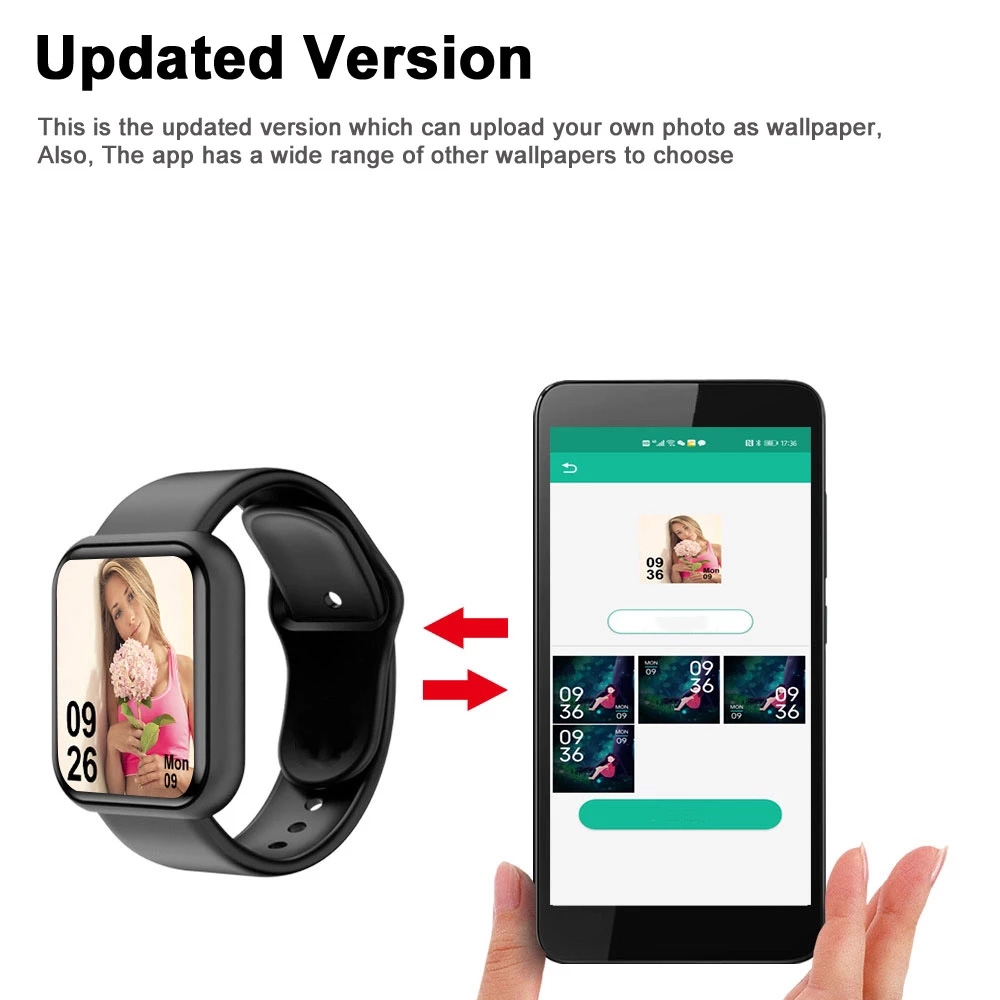 音楽制御スマートウォッチ男性女性カロリーフィットネスモニター - Watch Smart Y68 のレビューと価格