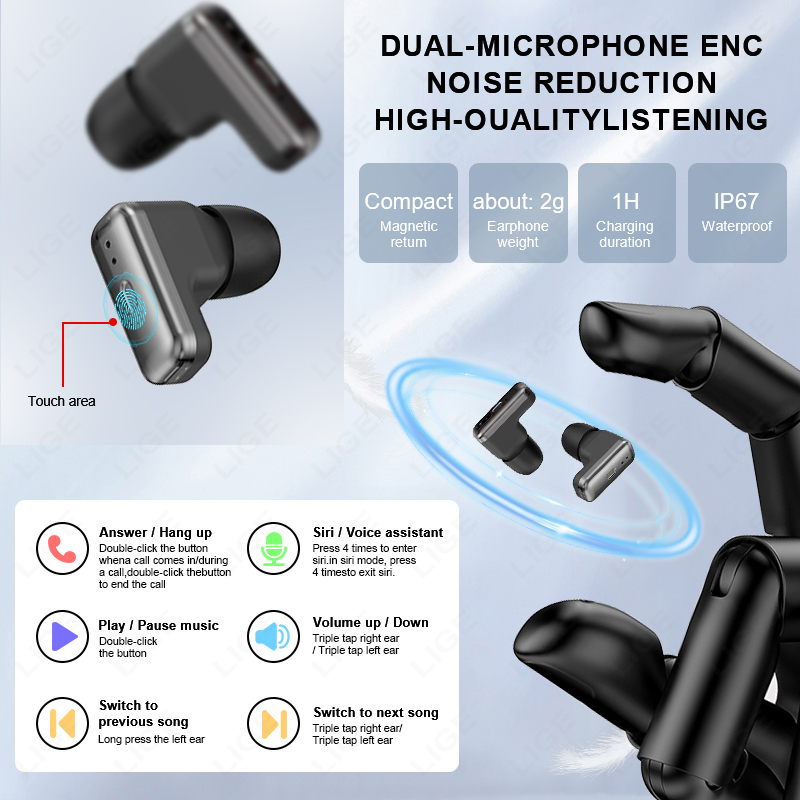 LIGE 2026 新型TWS 2 in 1ヘッドセットスマ - Smartwatch Noise Watches のレビューと価格