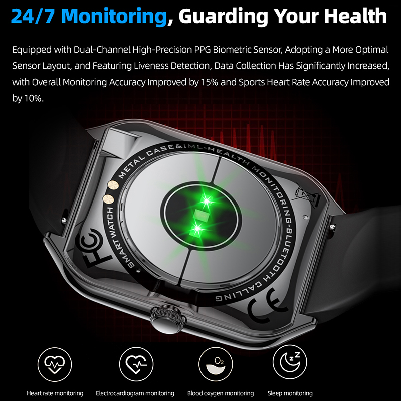 新型超薄型スマートウォッチ 男女兼用 AMOLED HDスク - Smartwatch Square Watches For Men のレビューと価格