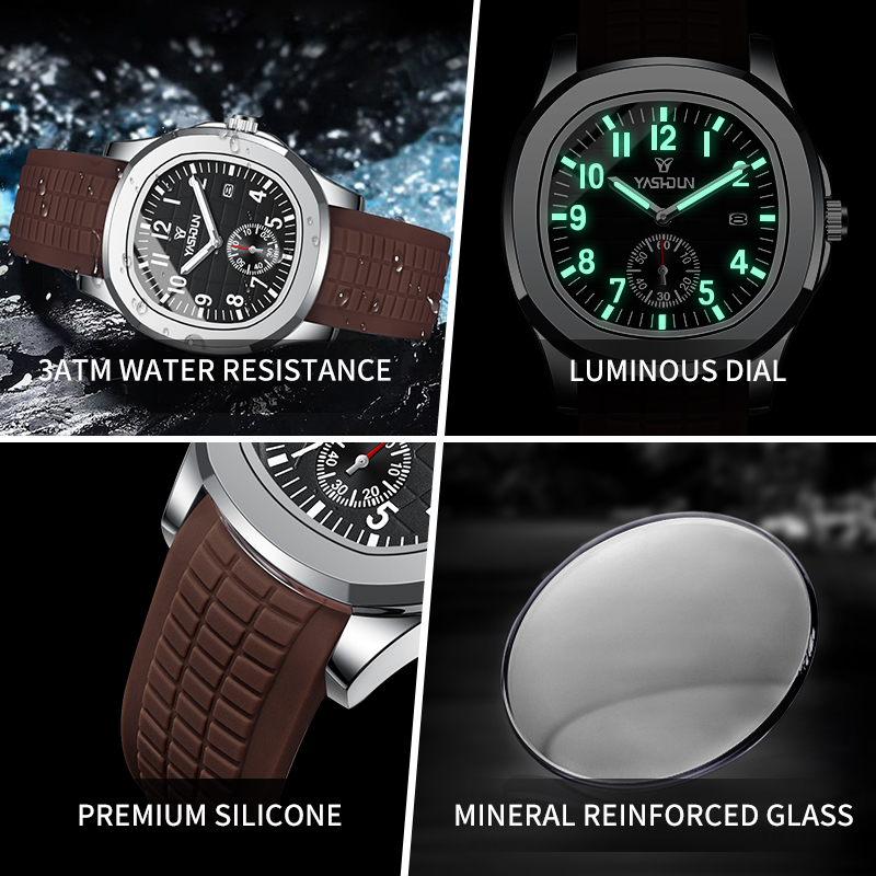 ブランドスポーツメンズ腕時計ビジネス防水男性時計発光シリコン - Smartwatch Square Watches For Men のレビューと価格