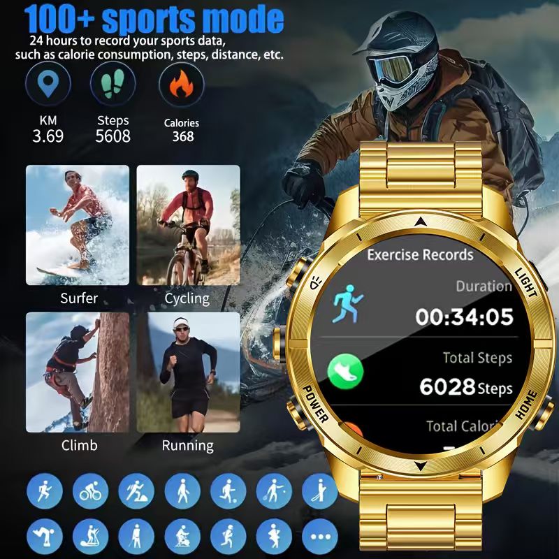 新しいアウトドアスポーツスマートウォッチ男性 1.46 イン - Smartwatch New Watches 2025 のレビューと価格