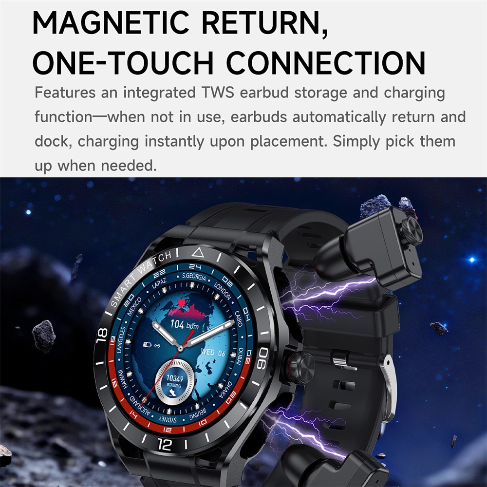 新型2in1ブルートゥース通話対応イヤホン付きスマートウォッ - Smartwatch Noise Watches のレビューと価格